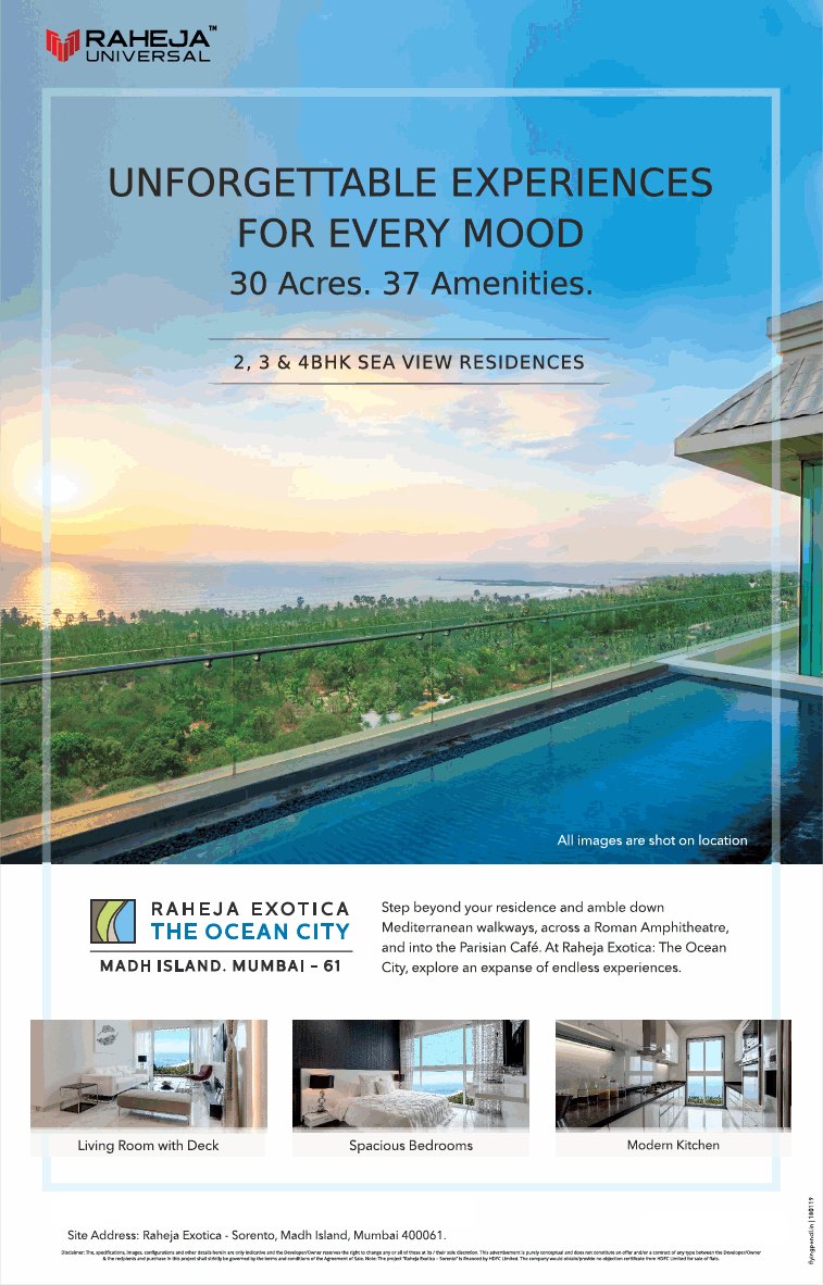 Unforgettable experiences for every mood at Raheja Exotica The Ocean City in Mumbai Update